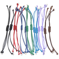 5pcs Multicolor Braid Adjustable Rope String Connector Charms Hand Chains For DIY Handmade Bracelet Accessories Jewelry Findings