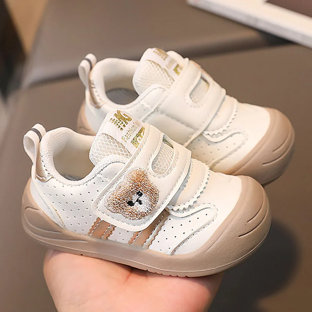 Fashion Toddler Shoes For Baby PU Leather Infant Girl's Sneakers Soft-soled Ergonomics Newborn Boy's Sport Shoes First Step