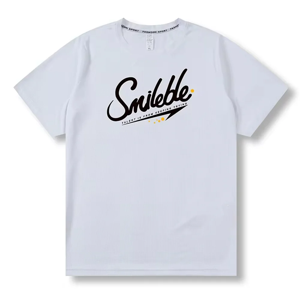 

Летняя одежда, свободная мужская футболка для бега на открытом воздухе, уличного баскетбола, тренажерного зала с коротким рукавом и буквенным принтом, быстросохнущая мужская футболка для фитнеса, бодибилдинга