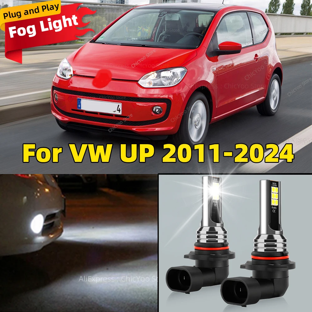 LED Nebelscheinwerfer Auto Birne Zubehör 6000K Lampe Für VW UP 2011 2012 2013 2024 Stecker und Spielen 12Pcs 3030SMD Chip