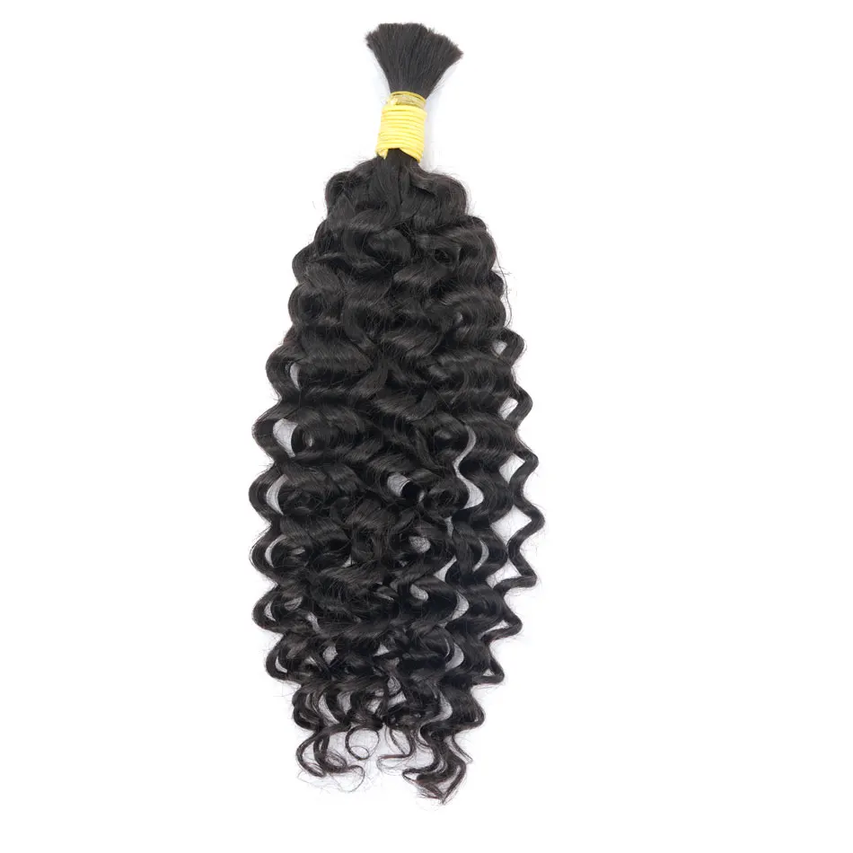 LOVEVOL 12-26 inch Water Wave Human Hair Bulk For Braiding No Weft Brazilian Remy Hair Extensions Natural Color