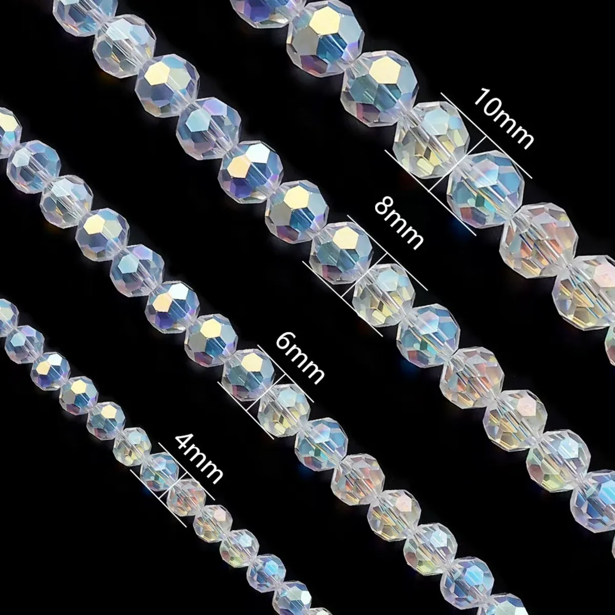 White AB Clear Rondelle Austria Crystal Beads Faceted Glass Beads Loose Spacer Beads For DIY Bracelet Jewelry Making Accessories image 2