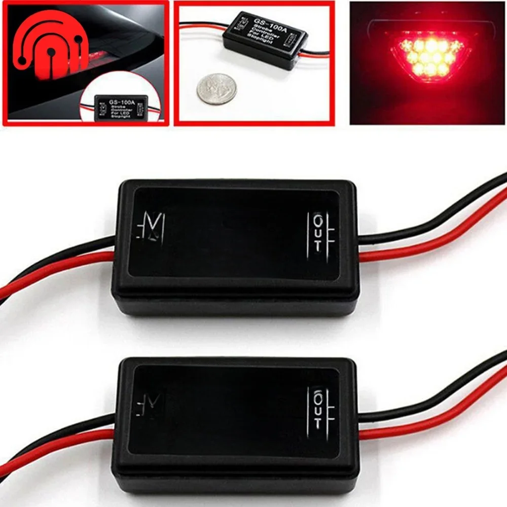 ContrĂ´leur stroboscopique de Flash GS-100A, Module de clignotant, contrĂ´leur de lampe de frein haute pour voiture, feu Stop LED, DC 12V-16V 2A 24W