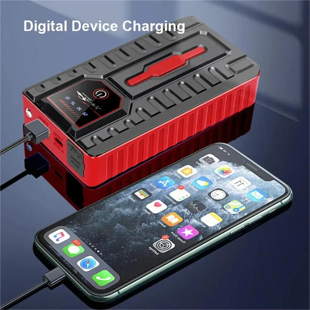 Przenośny rozruchowywacz samochodowy 5000A, power bank, ładowarka 12V, urządzenie do uruchamiania samochodów, efektywne i inteligentne ładowanie, odpowiedni do samochodów, telefonów komórkowych,