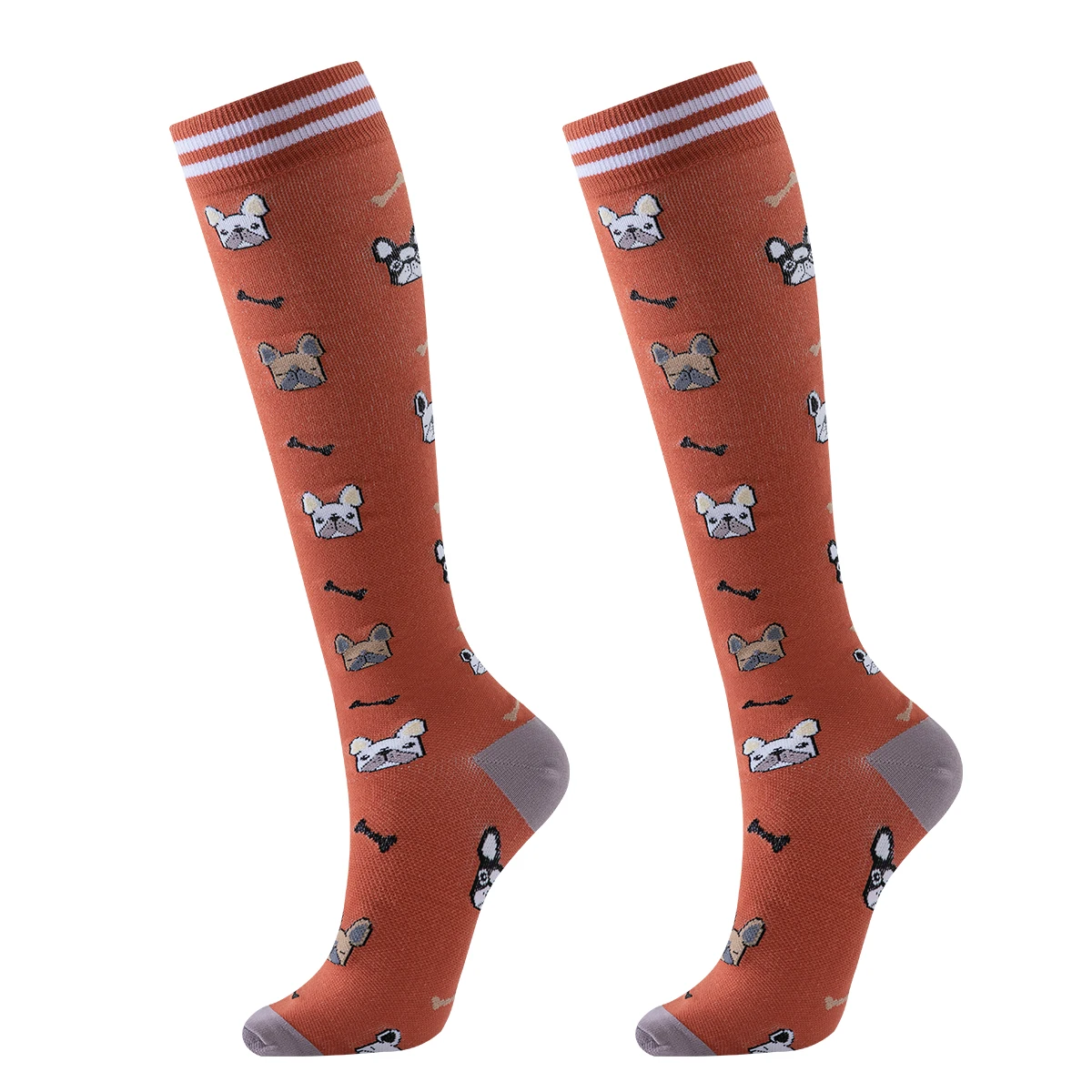 Calcetines de compresión de perro para mujer, medias deportivas de animales para enfermera, correr, 6 pares