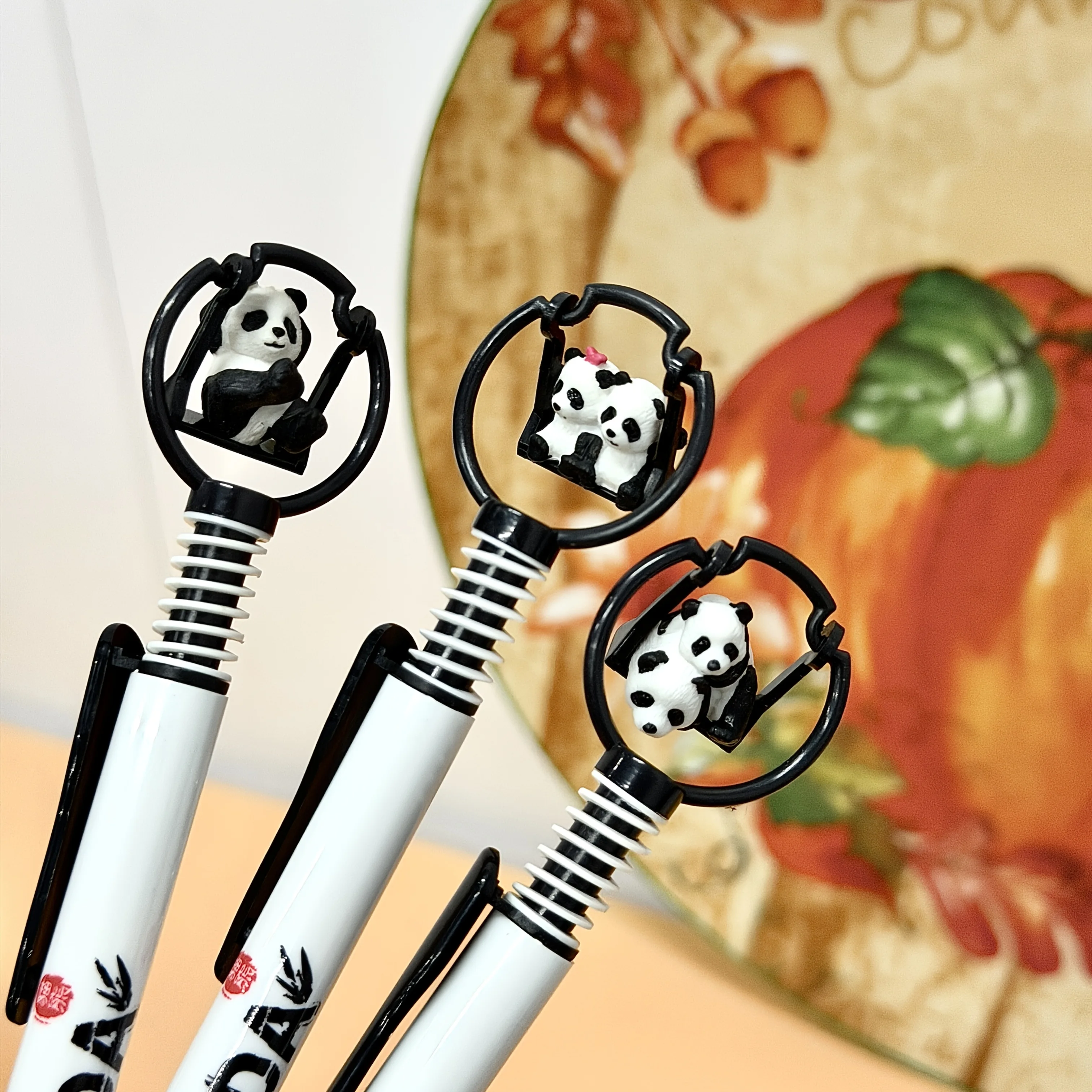 2-Pack with Random Styles, Panda Cartoon Ballpoint Pen, Blue Retractable, for Students' Writing, Cute Gifts, Student Prize Gifts, School Prizes, Christmas Gifts, Retro Style Office Signature Writing Tool |   Creative Decorative Gift Pens, Suitable for Back-To-School Season, Christmas, and Holiday Stationery, with a Stylish Design, Fine Tip, Smooth Writing, and Perfect for Signatures, a Must-Have for Students, and the First Choice for Stationery Enthusiasts.