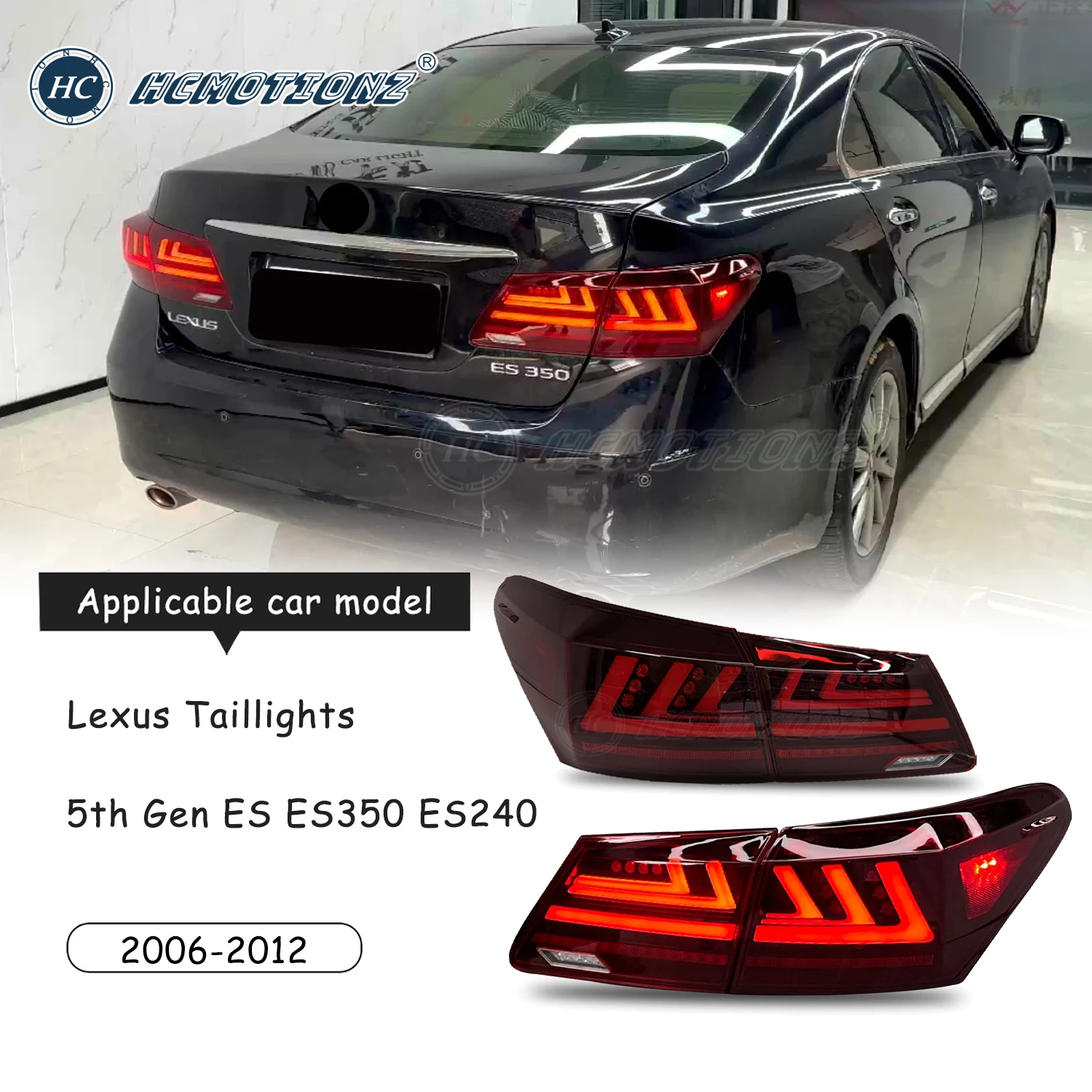 

HCMOTIONZ LED Car Tail Lights for Lexus ES350 ES240 2006-2012 Styling Rear Back Lamps Accessories DRL Start Animation Assembly