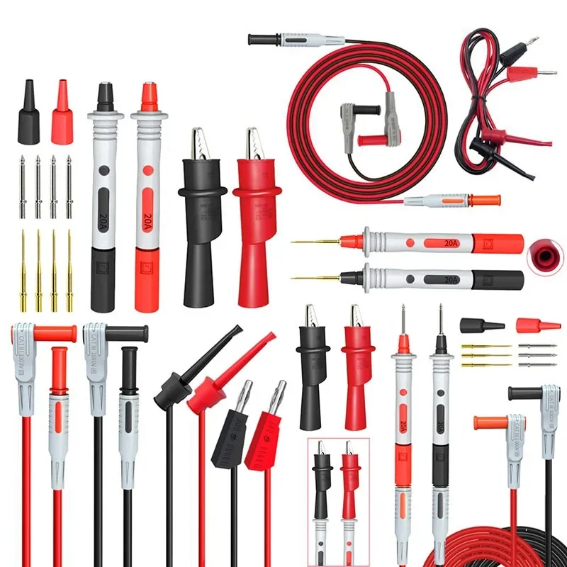 P1308b kit de chumbo de teste, plugue banana para testar o cabo do gancho, sonda multímetro, jacaré,