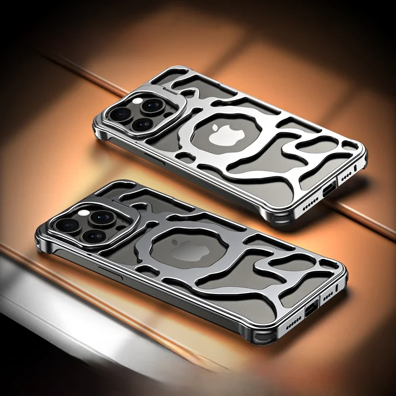 Obudowa z tytanowo-aluminiowego stopu do iPhone'a 18 16 15 17Pro Max, metalowy magnetyczny uchwyt MagSafe, chłodząca konstrukcja typu "cloud", osłona ochronna. — zdjęcie produktu 7