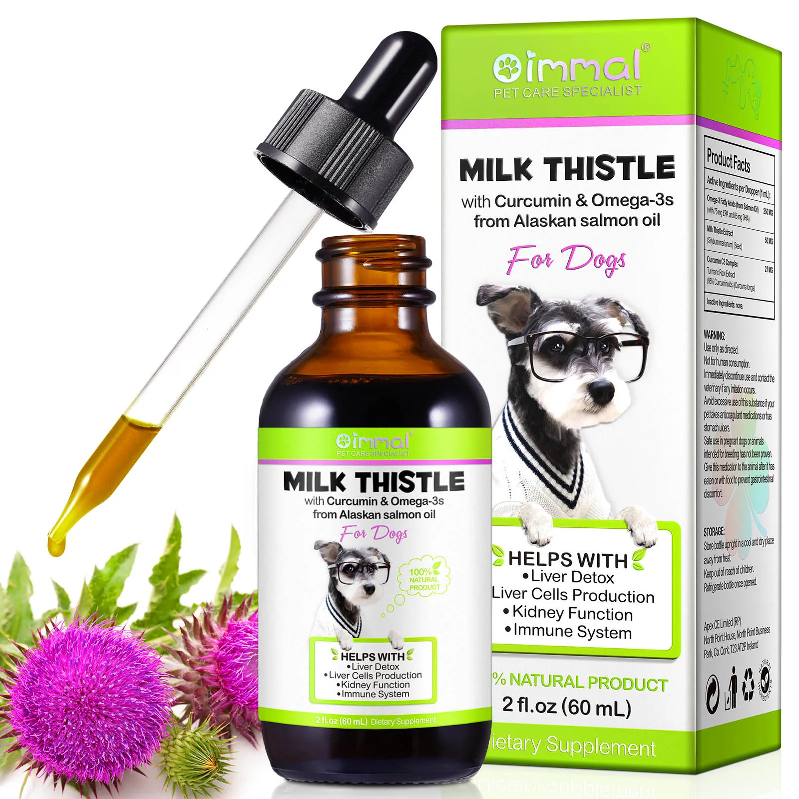 Milk Thistle with Curcumin Omega-3 from Alaskan Salmon Oil Help Liver Detox Kidney Function Immune System Liver Cells Production