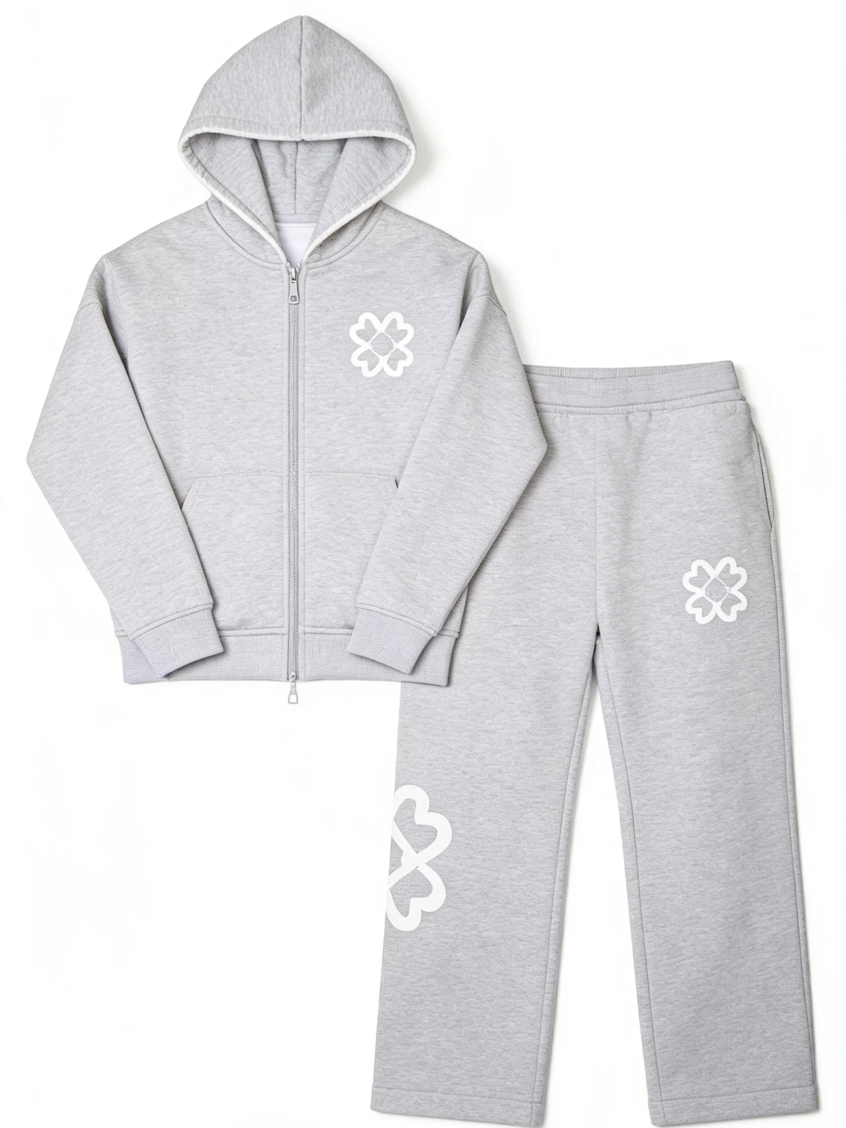 

Мужской зимний спортивный костюм премиум-класса с объемным силуэтом, цветочным принтом, молнией, капюшоном и однотонным узором