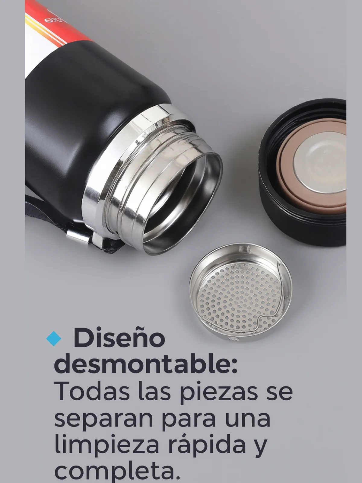 ترمس من الفولاذ المقاوم للصدأ Mb-48 - 1000 مل، معزول بالفراغ، تصميم أنيق ومضاد للتسرب، زجاجة حرارية،