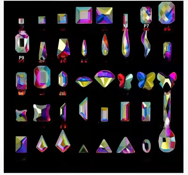 100 sztuk rombowy liść klonu okrągłe koncentryczne koło kryształ elegancki Rhinestone 3D Manicure zdobienie paznokci dekoracje Charms biżuteria — zdjęcie 2