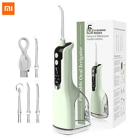 Xiaomi 치아 구강 Irrigator 지능형 제트 물 Flosser USB 충전식 330ml 5 모드 방수 치과 Irrigator 희게