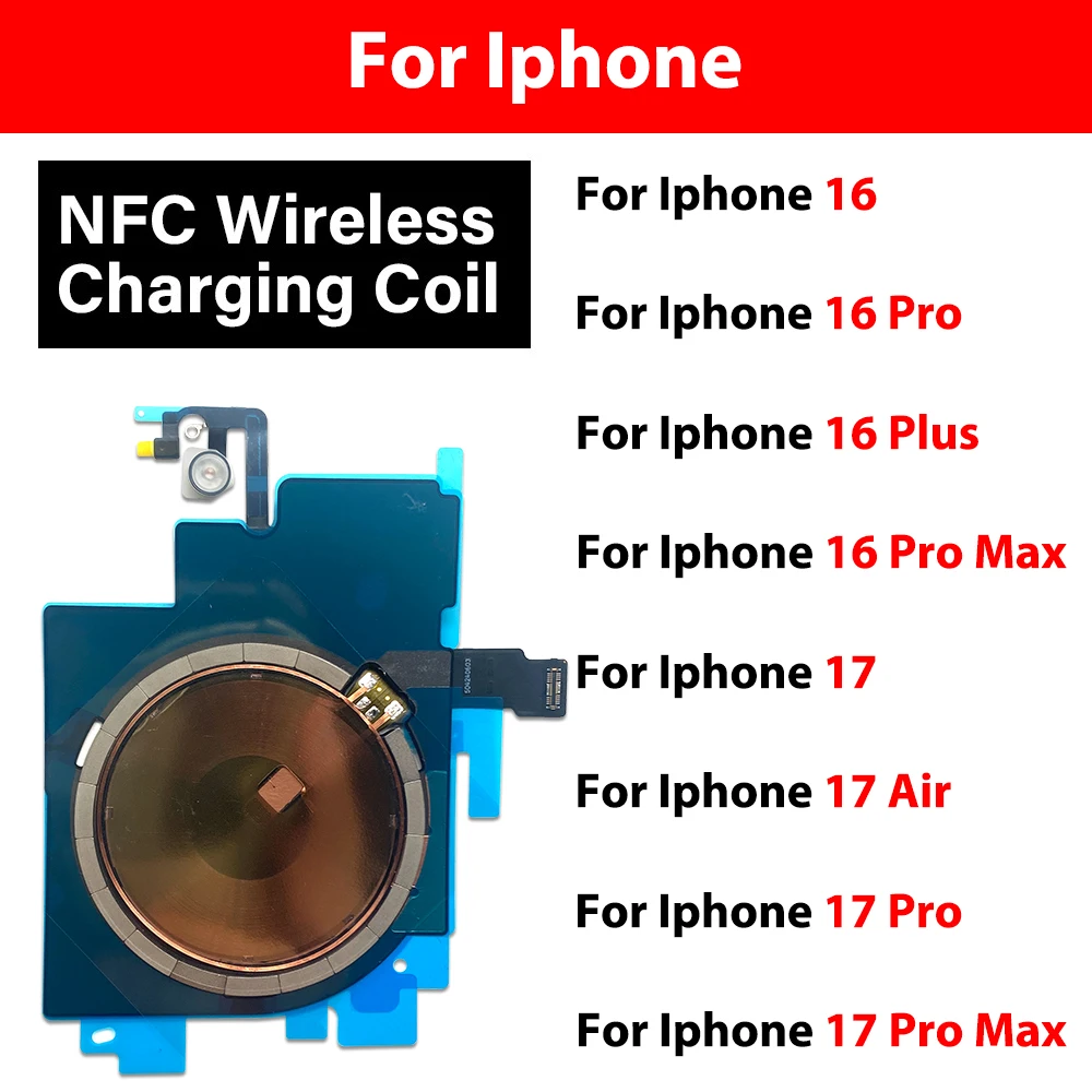 Original Kabellose Ladespule und Power-/Lautstärke-/Flash-Flexkabel für iPhone 16/17/16 Pro/17 Air/16 Plus/17 Pro/17 Pro Max