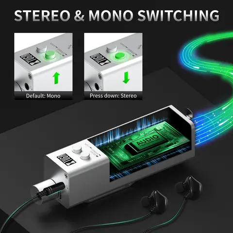 XTUGA LSY-20 in Ear Monitor System Headphone Amplifier Stereo/Mono Switching Wireless IEM Gain Button XLR Output Guitar Stage