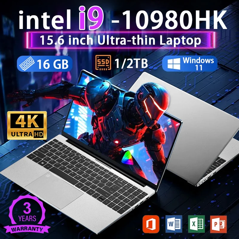 Portátil Windows 11 Pro Intel Core i9 10980HK 16GB RAM 1/2TB SSD 1920*1080 Ordenador portátil de oficina Portátil para juegos 4K HD