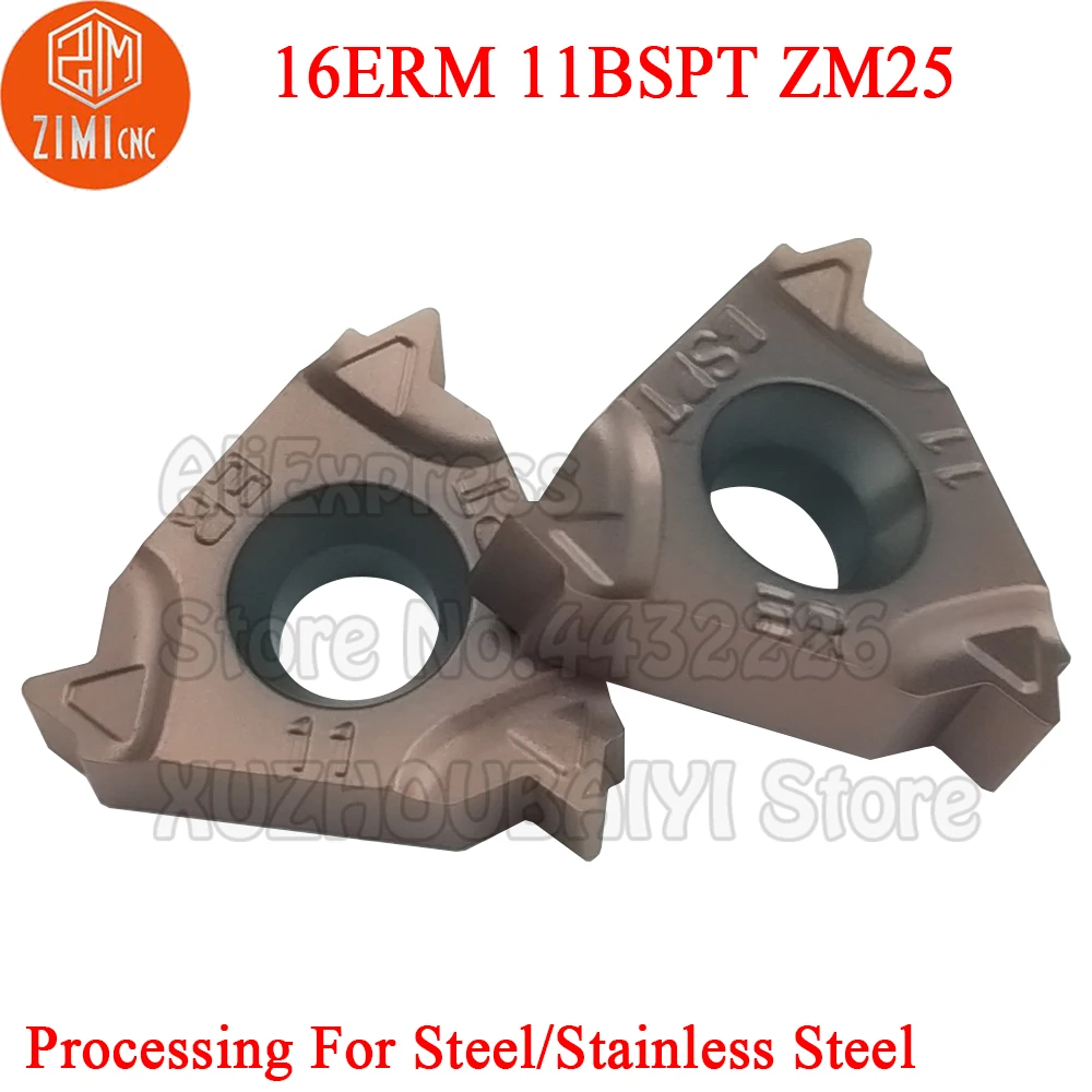 10pcs 16ERM 11BSPT ZM25 16ERM 11 BSPT 16ERM11BSPT Carbide Thread Inserts Turning Tools CNC Cutter lathe Threading 16ERM Blade