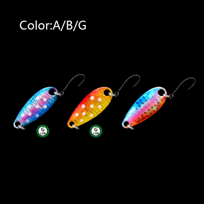 LETOYO 2,3g/3,5g/5g Laser Reflexion Löffel Köder UV Leuchtende Löffel Köder Chatterbait Trout Spinner Köder Barsch Köder Bereich Forelle