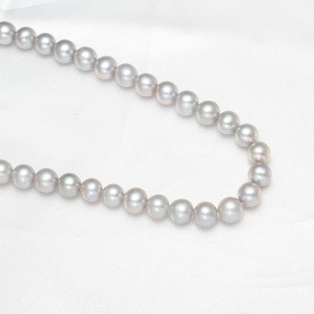 YYW High Quality 6-7mm 100% Natural Freshwater Pearl Beads Grey Pearl Round Loose Beads DIY Necklace Bracelat Jewelry Making