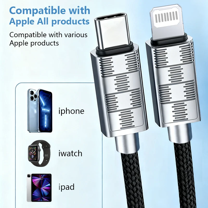 USB-C to Lightning Fast Charging Cable Thickened Braided Pure Copper Wire Core Type-c to Lightning Charger Cable,Lightning Cable