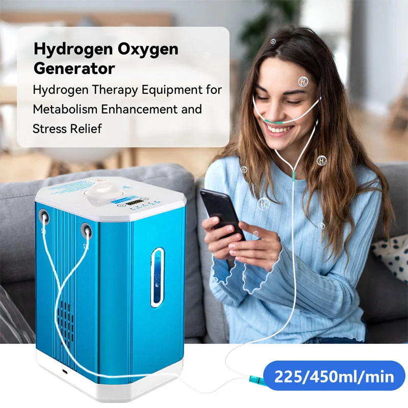 Hydrogen Inhalation Machine Quiet Portable 99.99% Purity Hydrogen Water Generator 225ml 450ml Oxyhydrogen Breathing Machine
