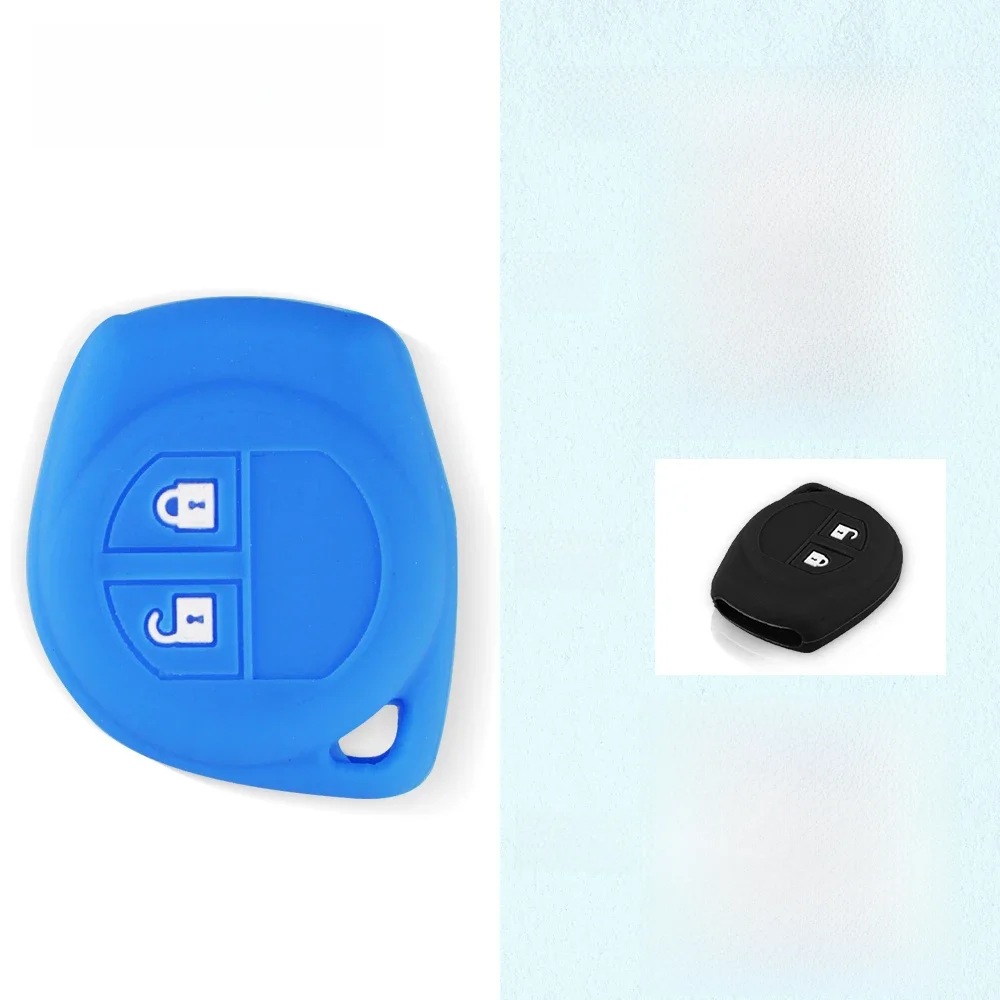 KEYYOU 2 przyciski Silikonowe gumowe etui na kluczyk samochodowy do SUZUKI SX4 SWIFT LIANA VITARA JIMNY ALTO IGNIS ESTEEM Pokrowiec na kluczyk zdalnego sterowania — zdjęcie 2