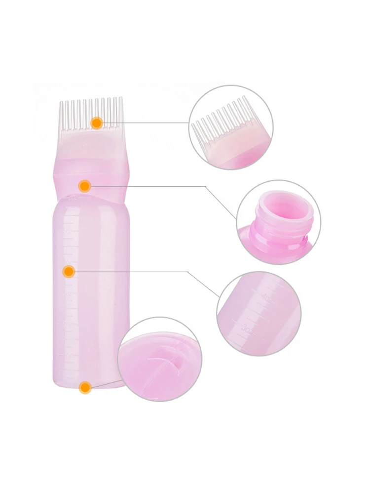 120ml tintura per capelli riutilizzabile bottiglia applicatore pettine Multicolor plastica dispenser salone olio colorazione dei capelli strumento