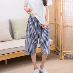 에이원 여성용 엠보 체크 7부/파자마/잠옷바지/잠옷/여성잠옷/파자마바지
