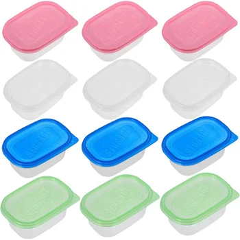 Six 709-milliliter rectangular plastic food containers with colorful LIDS, lunch boxes, suitable for storing fruits and food