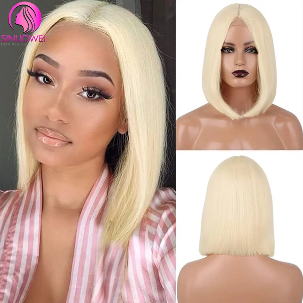 613 Honey Blonde Short Bob Wig 13x4 Lace Front Human Hair Wigs Bone Straight Bob Wig Pre Plucked Human Hair Wigs For Women 180%