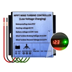 600W 800W Wind Turbine Controller MPPT Auto 12V 24V Wind Power Generating Controller With Overcharging Protection Waterproof