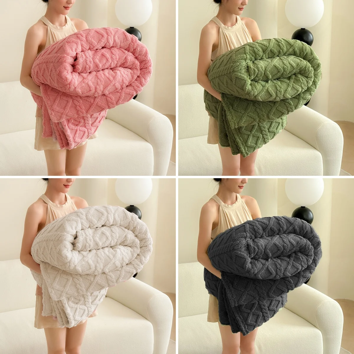 

Плед из флиса во французском стиле, ультрамягкий 3D-плюш, для кровати, дивана, улицы, 1/2/3 фунта, машинная стирка, уютный подарок