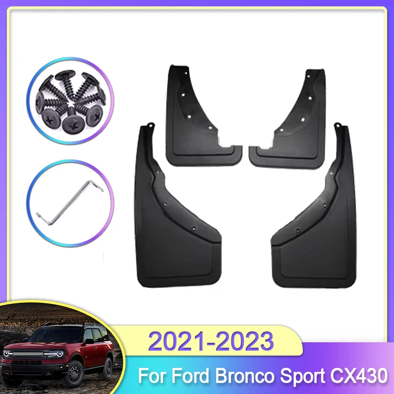 

Mud Flaps For Ford Bronco Sport CX430 2021 2022 2023 Splash Guard Mudguards With Screws Front Rear Fender Auto Accessories Wheel