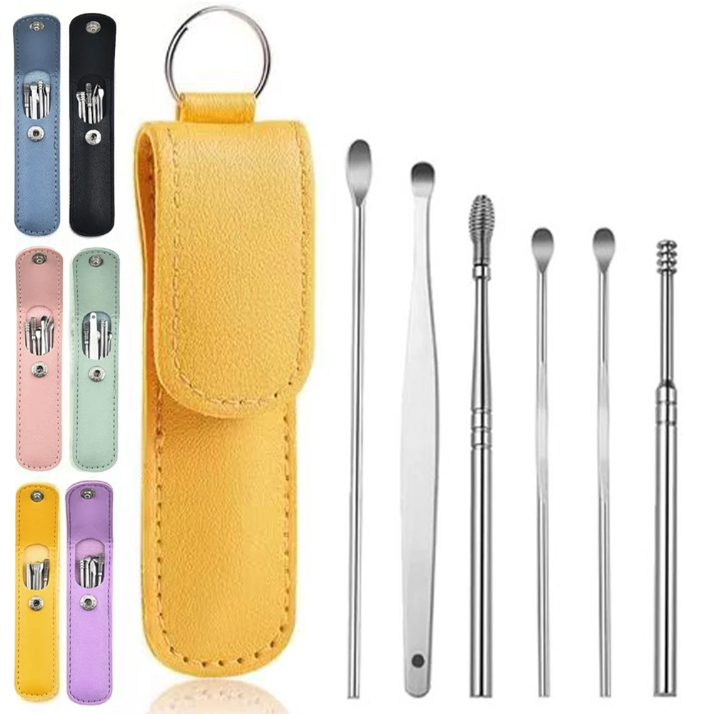 6 PCs Portable Ear Cleaning Kit, Made of Stainless Steel for Wax Removal