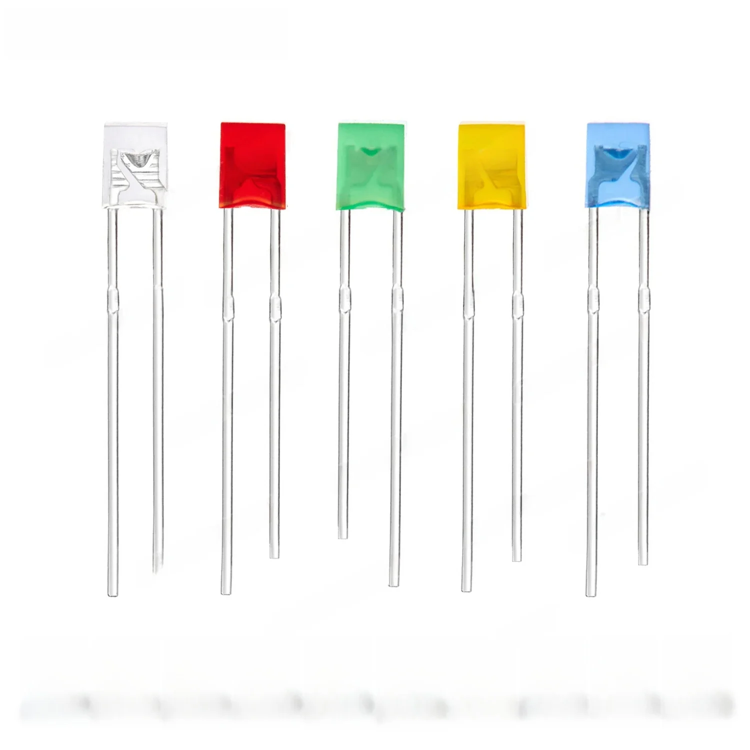 100szt 2x3x4 mm Kwadratowa dioda LED Biały Czerwony Zielony Niebieski Żółty Pomarańczowy 2x3x4mm Prostokątny 2V 3V DIY PCB Światła emitujące żarówkę — zdjęcie 2