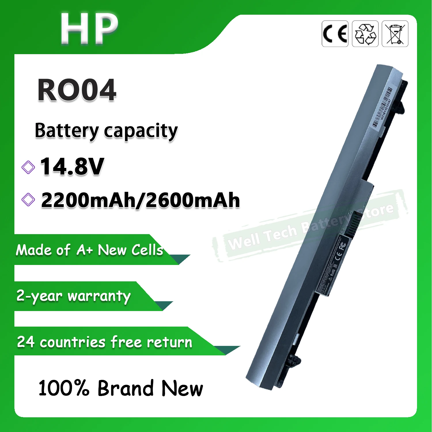 Batería del ordenador portátil RO04 de 14,8 V 2200 mAh para la serie HP ProBook 430,430 G3,440,440 G3