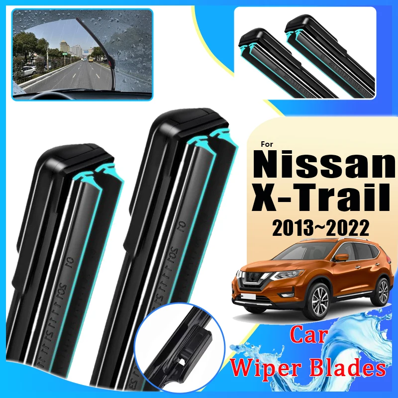 Front Wiper Blades For Nissan X-Trail T32 2018~2022 X Trail XTrail Double Rubber Window Windshield Windscreen Car Accessories