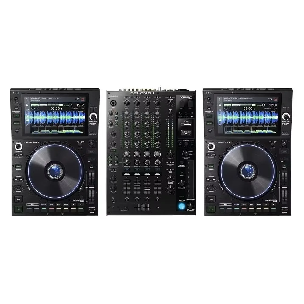 Ventas de alta calidad en reproductores DJ SC6000 + paquete de mezclador y cubiertas Denon DJ X1850 - Nuevo