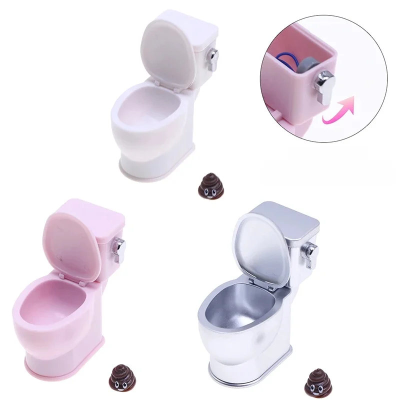 1 zestaw 1:12 domek dla lalek miniaturowa toaleta symulacyjna z dźwiękiem spłukiwania łuku Model łazienki Decor zabawka akcesoria do domu dla lalek — zdjęcie 2