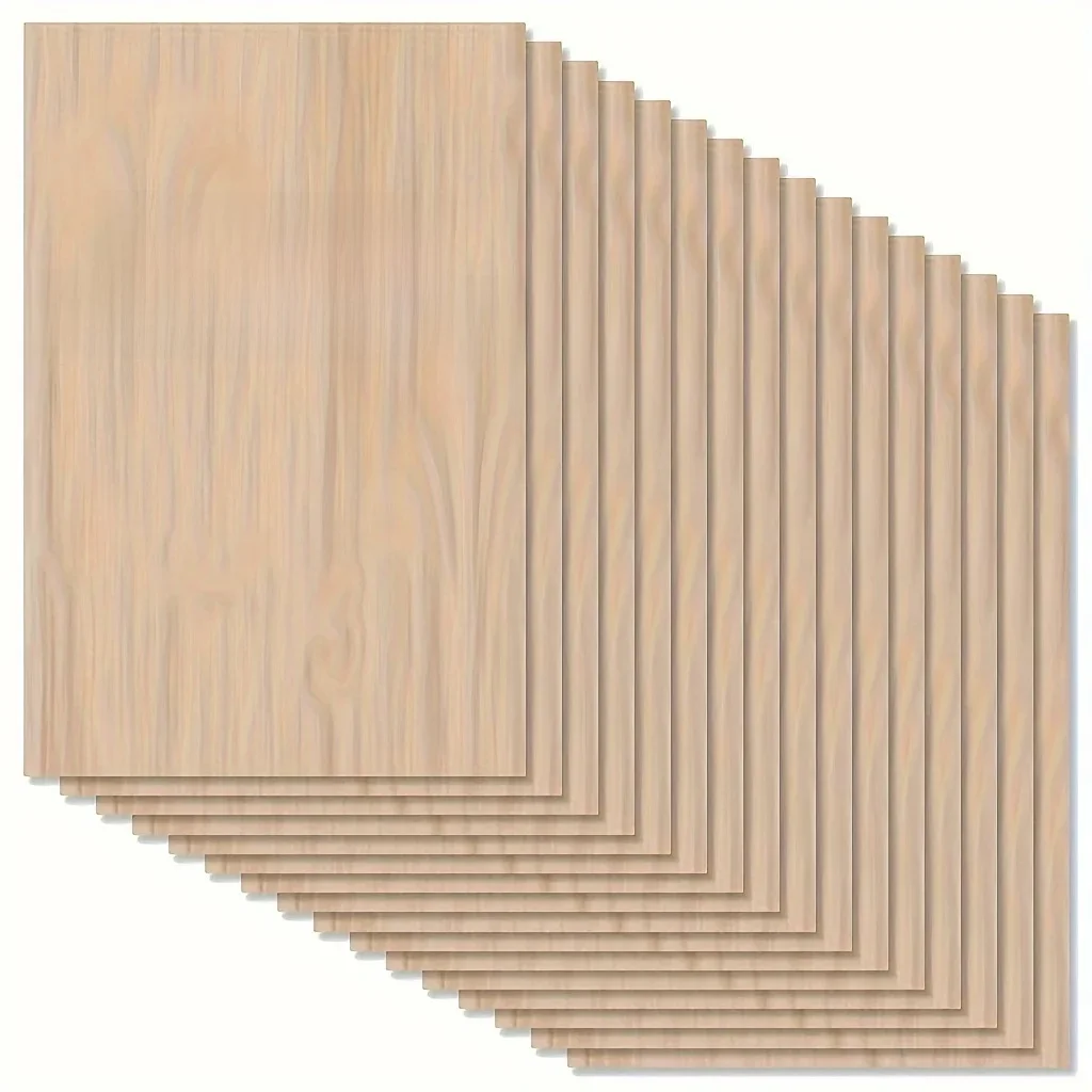 4/8/12/24/48 pièces de bois pour l'artisanat 20*30cm 2mm d'épaisseur surface en contreplaqué lisse panneau carré modèle de construction