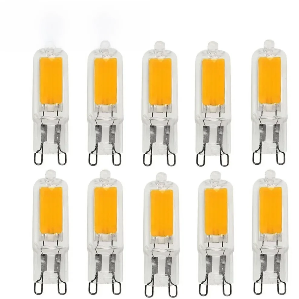Super brilhante g9 lâmpada led 7w 9 12 15 ac dc 12v 220v lâmpada de vidro luz de energia constante