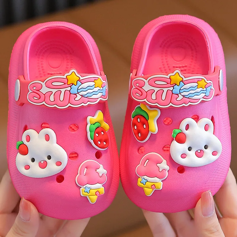 Cartoon Home Slippers Kids Boys Girls Fashion Sandals Summer Shoes Baby Sandals Non-Slip Soft Soled Quick Drying Shoes