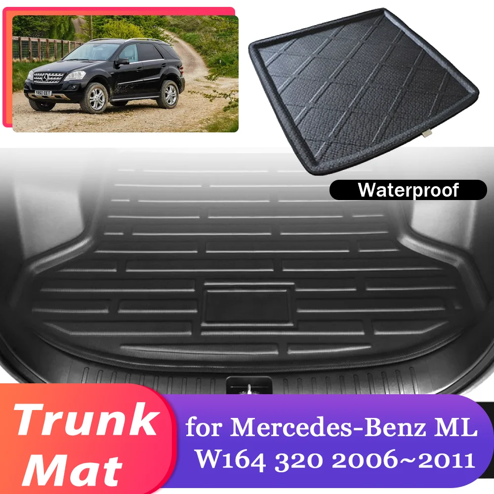 Car Trunk Mat for Mercedes-Benz M Class ML W164 320 2006~2011 Luggage Waterproof Cargo Boot Pad Liner Carpet Cover Accessories