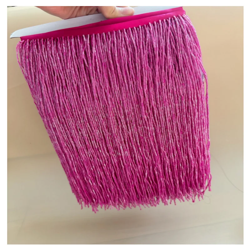 1 Yard 30cm Wide Heavy Bead Fringe Tassel Trim For Dance Costume Haute Couture Dress Trimming Beading Fringe