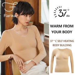 Flarixa Seamless Body Shaper Women's Thermal Underwear Winter Warm Tights 37°Constant Temperature Thermo Lingerie Warm Vest Tops