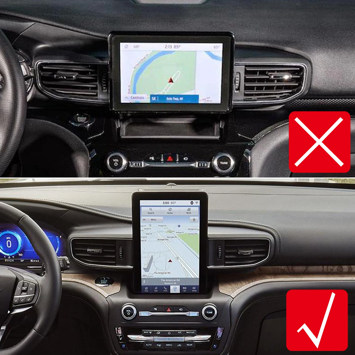 LHD! For Ford Explorer 2020 2021 2022 Car Dashboard Mount Cell Phone Adjustable Smartphone Holder Phone view 6