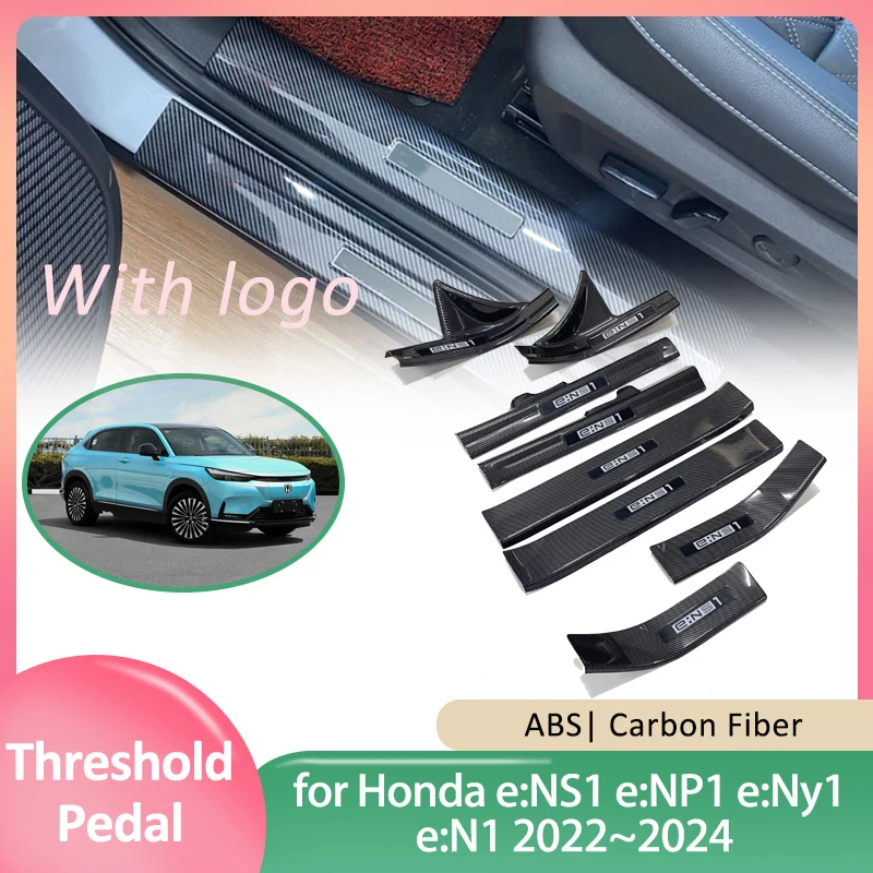 Car Door Sill Scuff Plate for Honda e:NS1 e:NP1 e:Ny1 e:N1 2022~2026 Guards Welcome Pedal Threshold Cover Sticker Accessories