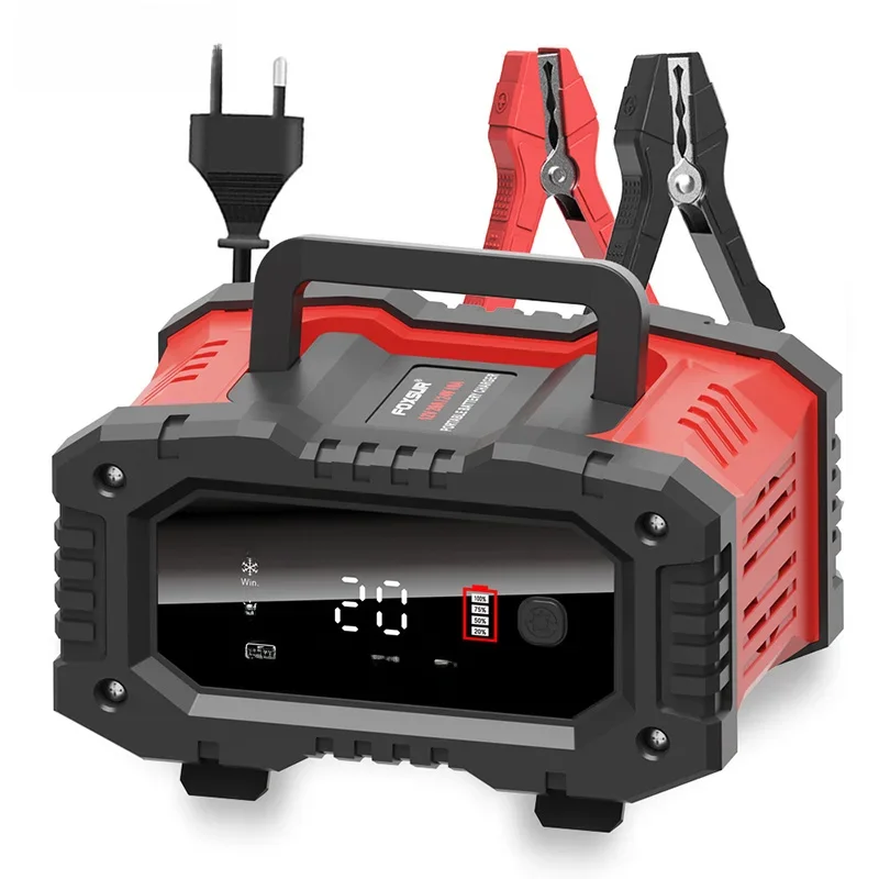 12v/24v w pełni automatyczna ładowarka akumulatorów 7-segmentowa inteligentna ładowarka samochodowa naprawa impulsowa do ładowania Agm Gel na mokro kwasowo-ołowiowego — zdjęcie 2