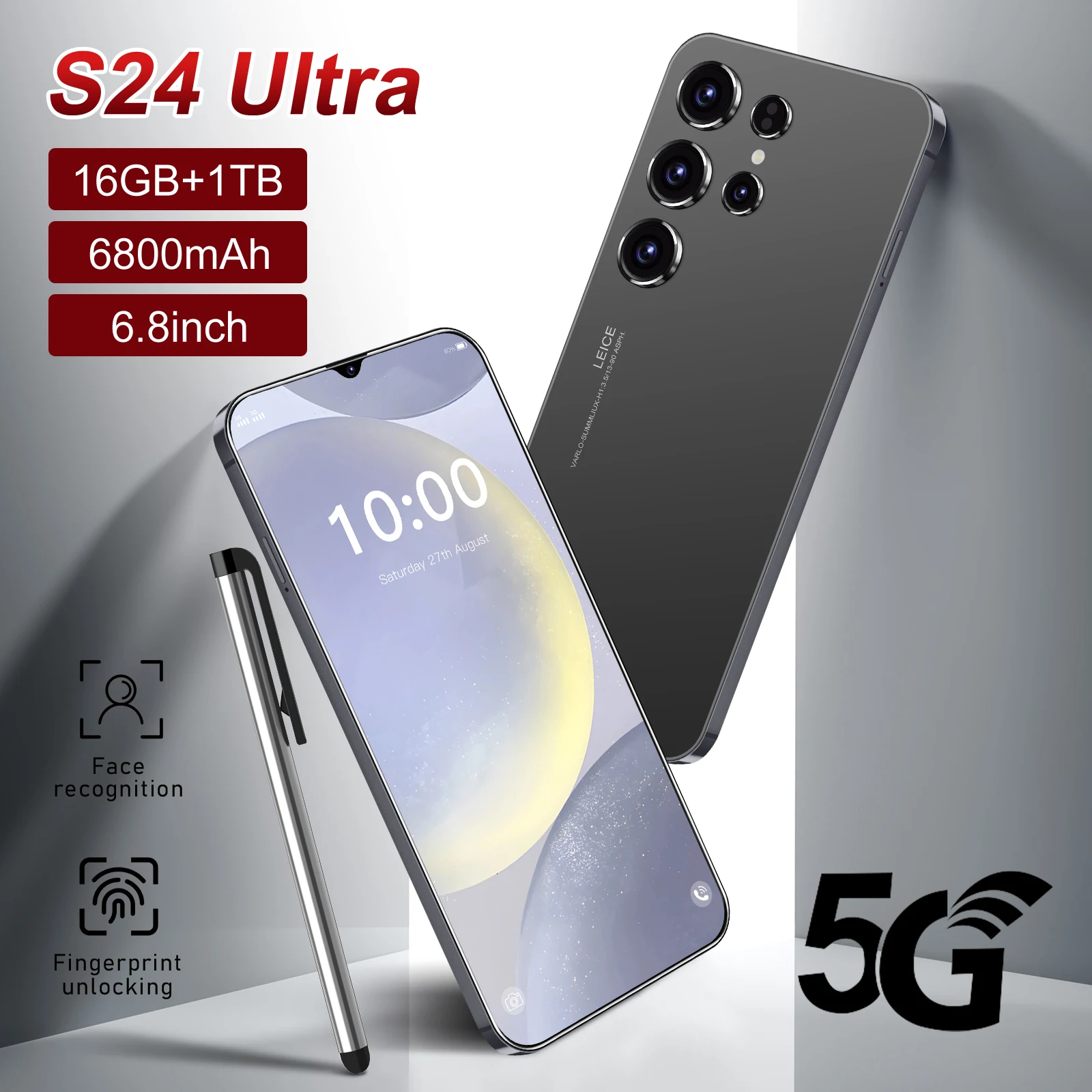 2024 S24 Ultra Smartphone 6.8 inch Full Screen 4G/5G Cell Phone 16TB+1TB 6800mAh Mobile Phones 108MP Global Version Celulares